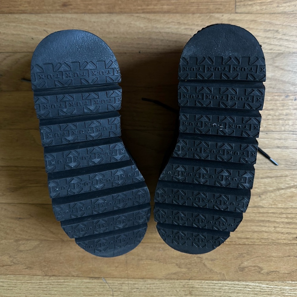 T.U.K Black Suede Platform Lace-Up Sneakers - Picture 8 of 9